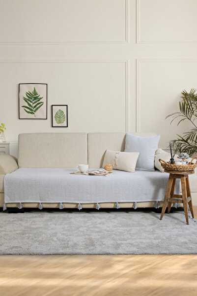 Lux Touch Gray Tufted Lavi Sofa Cover - 115 x 200 cm Sofa Duvan Sofa Bed Armchair