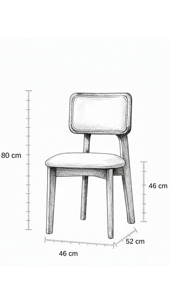 Woodenbend Mirla Beyaz Ahşap Sandalye 2’li Set Doğal Hazeran Bohem İskandinav