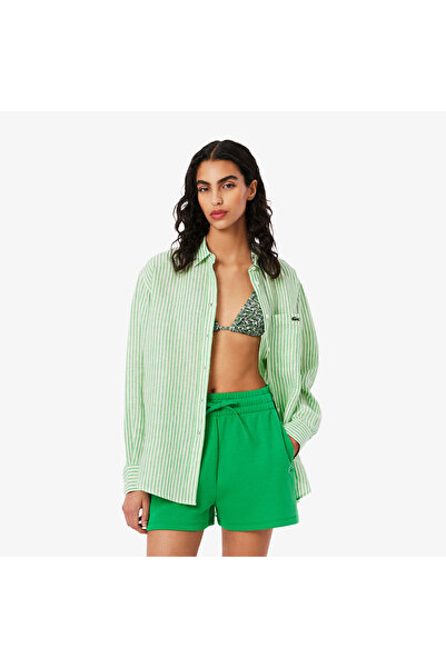 Lacoste قميص كتان مخطط كبير الحجم - CF0054-00-IRB