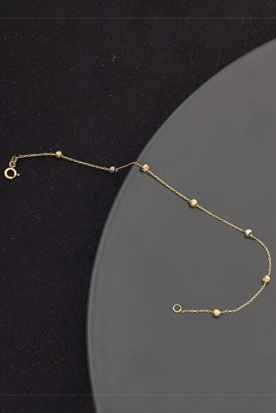 KazarKuyumculuk 3 Renk Sarı-beyaz-rose Toplu 14 Ayar Altın Dorika Kadın Bileklik