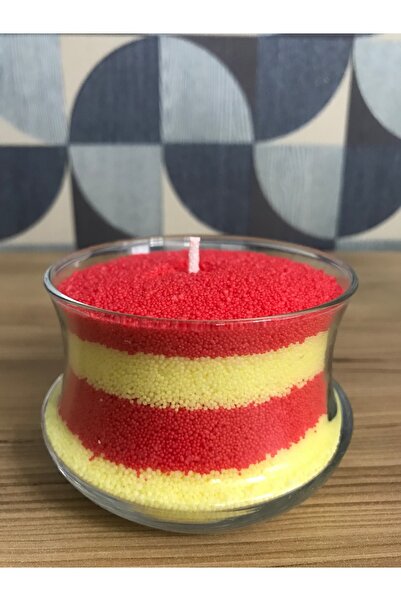 BlueDaisyCandle Inci Tozu Mum  Kırmızı + Sarı taraftar seti  ( 60 Adet Fitil Ile ) 250 GR + 250 GR İnci tozu mum
