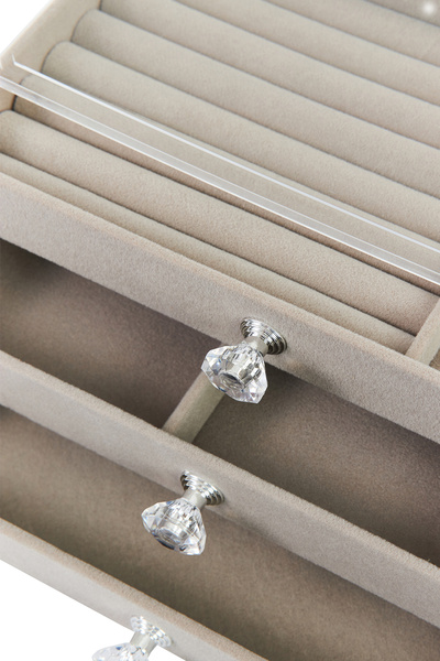 Ecrou Modern 3 Çekmeceli Takı Bijuteri Mücevher Kutusu Organizer Düzenleyici Şeffaf 13 X 23 X 10 cm