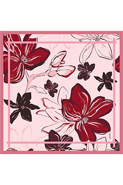 Arancia وشاح حريري أحمر مقاس 90×90