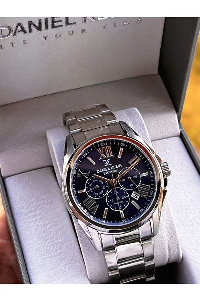 Daniel Klein Lacivert Katran Özel Kutulu Damat Saati Iç Fonksiyonları Aktif 30 Mt Suya Dayanıklı Erkek Kol Saati