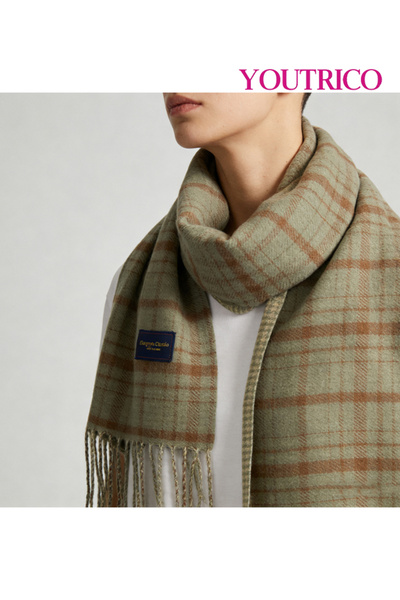 Youtrico وشاح وشال أنيق ثنائي اللون، بتصميم منقوش قابل للعكس، 200*55 سم