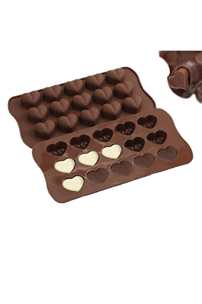 morponi 2'li Silikon Çikolata Kalıbı Kalpli