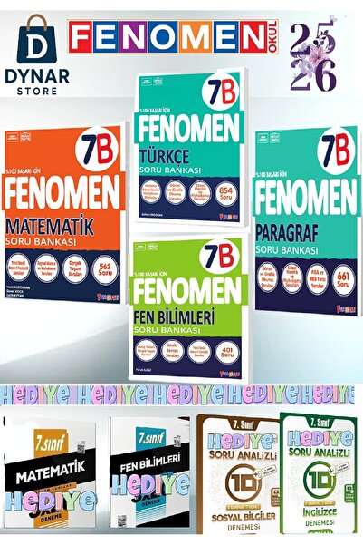 Fenomen Yayıncılık Gama Fenomen 7. Sınıf Türkçe Matematik Fen Bilgisi Paragra...