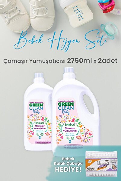 Green Clean Baby Çamaşır Yumuşatıcısı 2750 ml Yıkama x 2 Adet ve Hediyeli