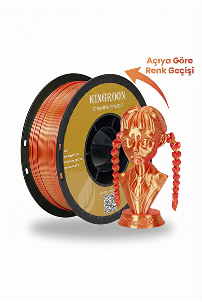 KINGROON Çift Renkli Silk PLA Altın & Kırmızı (Efsanevi Zırh Tonu) - 1.75mm 1...