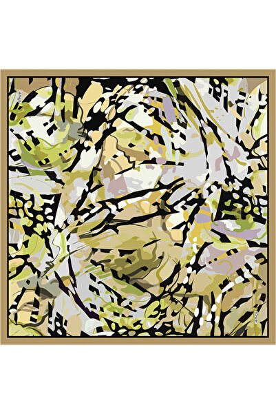 Arancia وشاح حريري أخضر مقاس 90×90