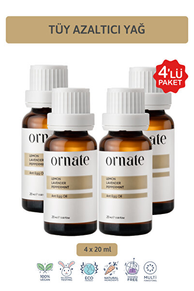 ORNATE Karınca Yumurtası Bakım Yağı 20 ml Vegan Formic Asit Aloe Vera Kuru Ve Hassas Ciltler Süper 4'lü Set