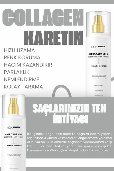 NQX PULL PROFESSIONAL Keratin Kolajen Saç Besleyici Bakım Sütü 200 ml