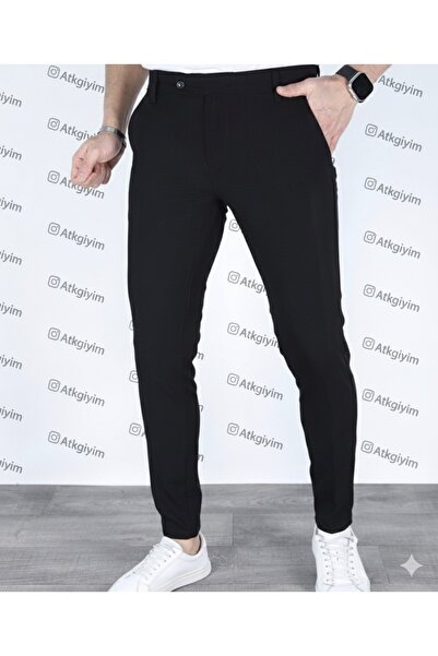 ATKGİYİM Pantolon Modern Style Men's Gray Fabric Trousers – Slim Fit Pattern