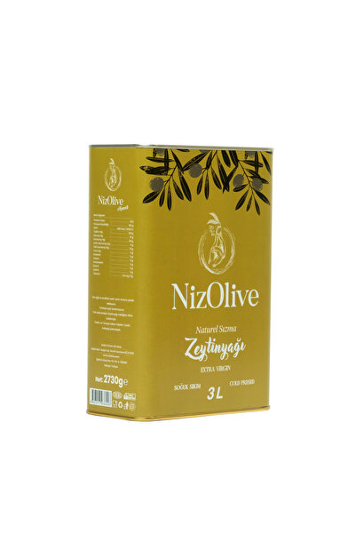 NİZ OLİVE Memecik Naturel Sızma Soğuk Sıkım Zeytin Yağı 3lt