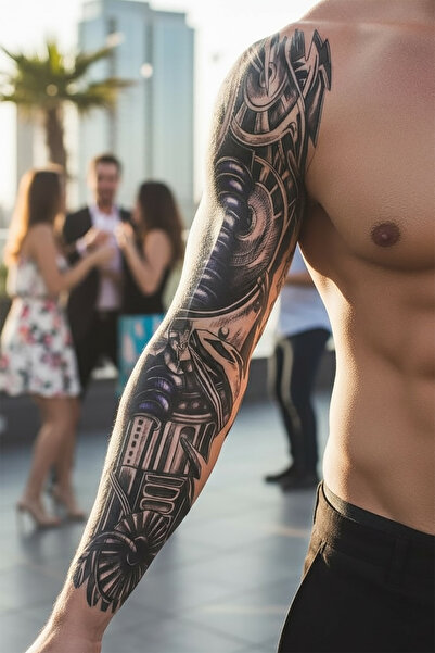 TAKIŞTIR Geçici Makine Kol Dövme Tattoo
