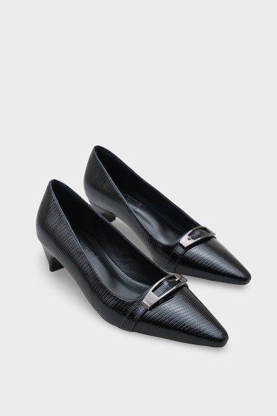 Capone Outfitters Jodi Women's Short Heeled Shoes with Metal Accessories