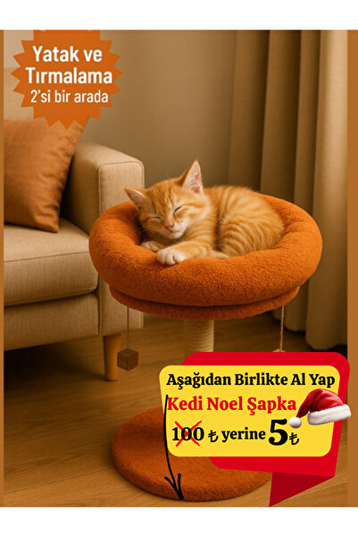 Komano Pontika 2 Si 1 Arada|kedi Tırmalama Tahtalı|kedi Yuvarlak Yataklı|40 C...