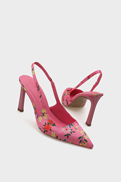 Capone Outfitters Dámské boty Rebeca s otevřenou špičkou na vysokém podpatku s květinovým vzorem