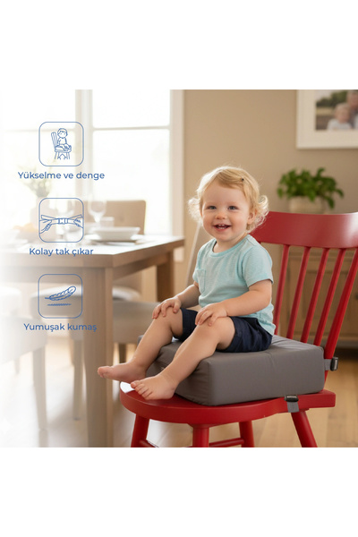 Babyjem QuickBoost Taşınabilir Mama Sandalye Yükseltici Minder Antrasit