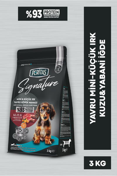 PERİTAS Signature Kuzulu Küçük Irk Yavru Köpek Maması 3 Kg