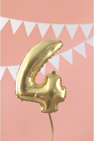 Led Mum Helyum Gold 5 Number Balloon 102 cm