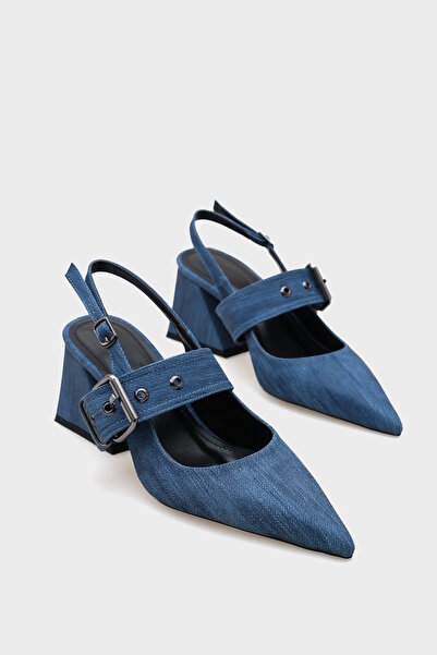 Capone Outfitters Detailní dámské boty na tlustém podpatku Riva s otevřenou zadní přezkou