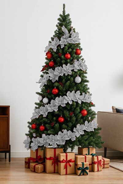 Waldern زهرة صناعية فاخرة مقاس 25*25 سم لزينة رأس السنة