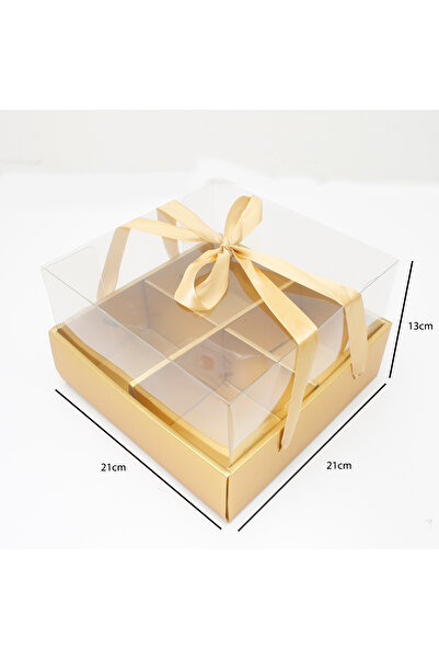 Generic 12 pieces of divided paper boxes, 21*21*13 cm, gold