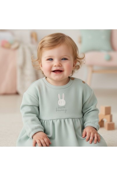 SeaBubbles Tavşanlı Winter Baby Girl Dress