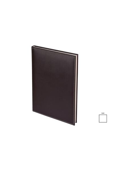 2K Diplomat Notebook with Faux Leather Cover Undated Plain/Blank Pages 20X28 Cm. Brown