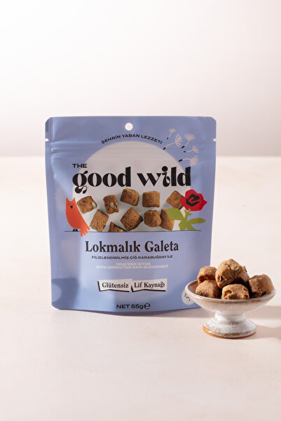 THE GOOD WİLD Lokmalık Galeta | Glutensiz Atıştırmalıklar | Filizlendirilmiş Çiğ Karabuğday | Yüksek Lif | 55 Gr