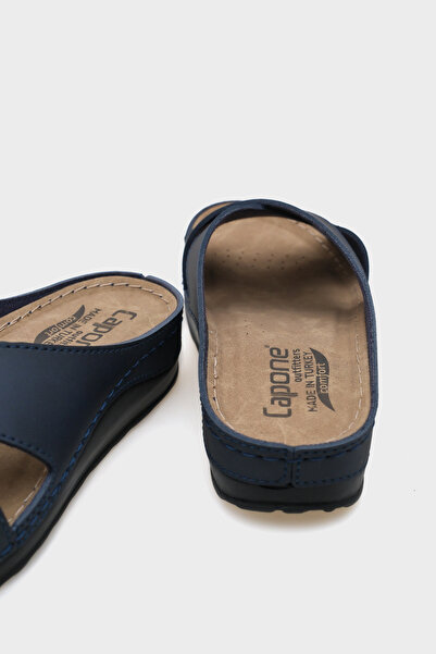 Capone Outfitters Έβενος 107001   Γυναικείες ανατομικές παντόφλες Comfort Cross Band