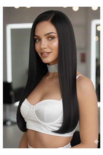 REMY HAİR Special Yarım Peruk Doğal Siyah Renk Hayalet Peruk