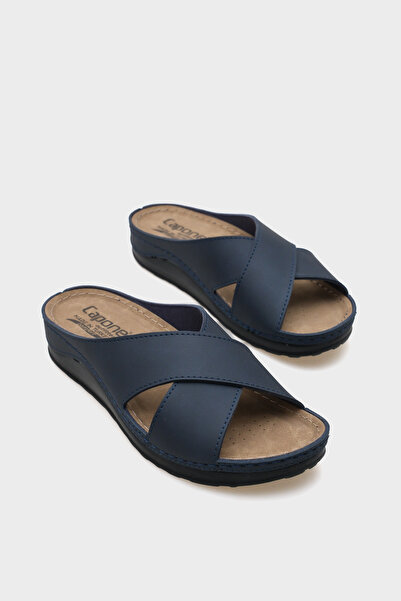 Capone Outfitters Έβενος 107001   Γυναικείες ανατομικές παντόφλες Comfort Cross Band