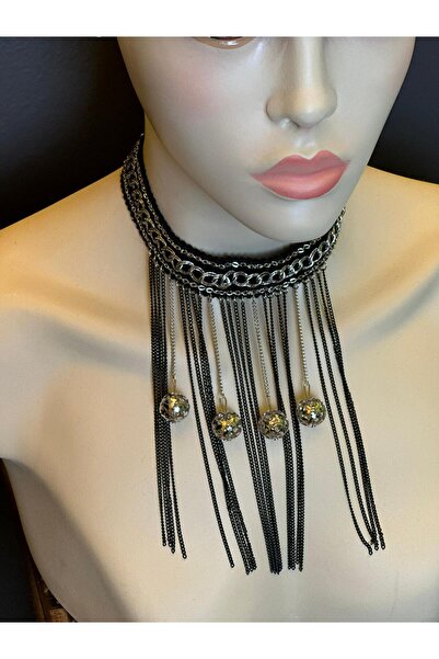 Gönülden Tasarım Women's Necklace with Chain and Tassel