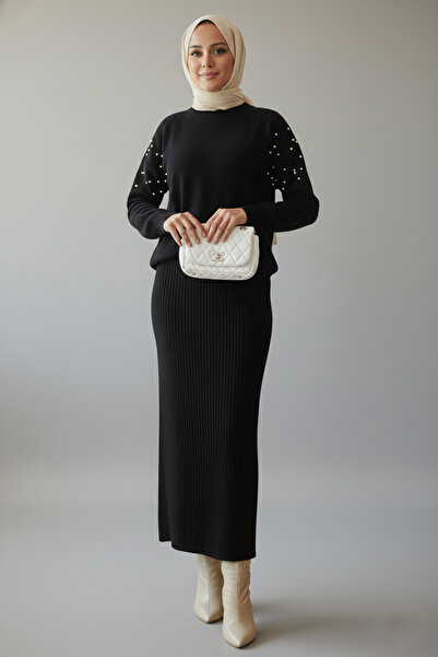 benguen Чорний 6109 Модель Джиль Трико Комплект - Перлинна Деталь