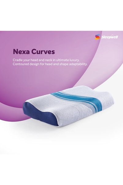 Sleepwell Nexa Curve Pillow For Comfortable Head And Neck Support