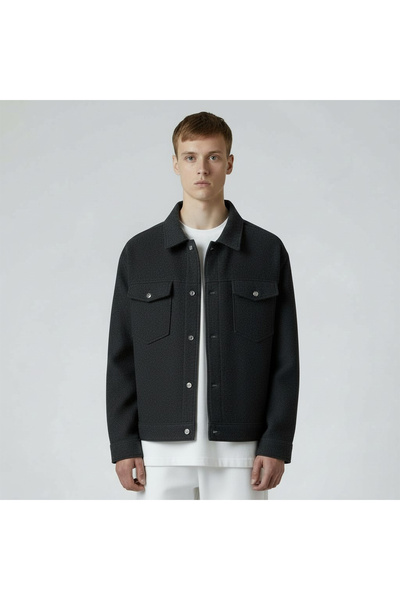 Jack & Jones Jack&Jones Ridgewood Melange Overshirt Erkek Siyah Ceket