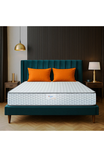 Sleepwell سرير مزدوج من الإسفنج المموج، قابل للعكس، مقاس سرير كينج (200 طول × 180 عرض × 25 ارتفاع سم)