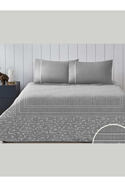 Taç Pike Takımı Jakarlı Marlena Antrasit Tek Kişilik