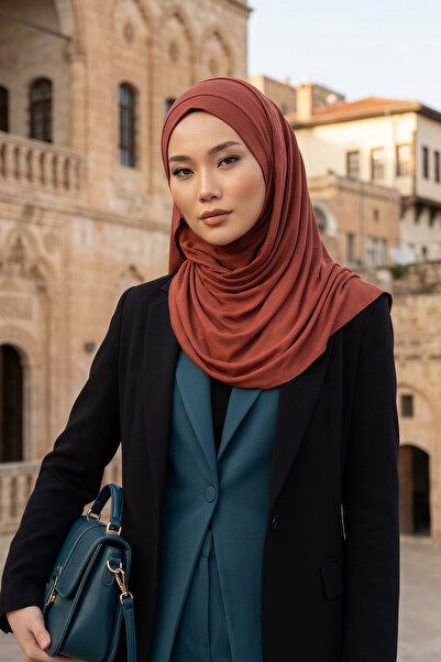 Aisha's Design Pratik Penye Şal,PS-16,Tarçın