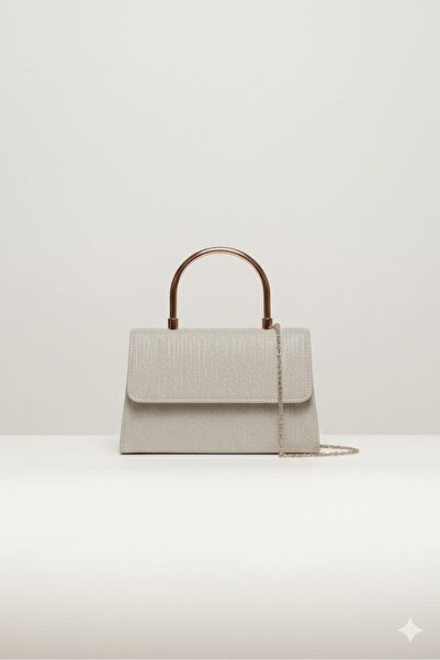 ZİVORA حقيبة يد وكتف نسائية بسلسلة فضية اللون