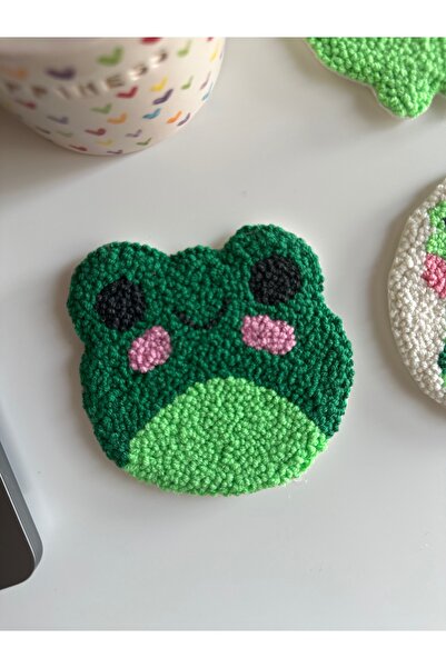 asyakuş قاعدة كوب على شكل ضفدع مصنوعة يدويًا من Efsarstudio