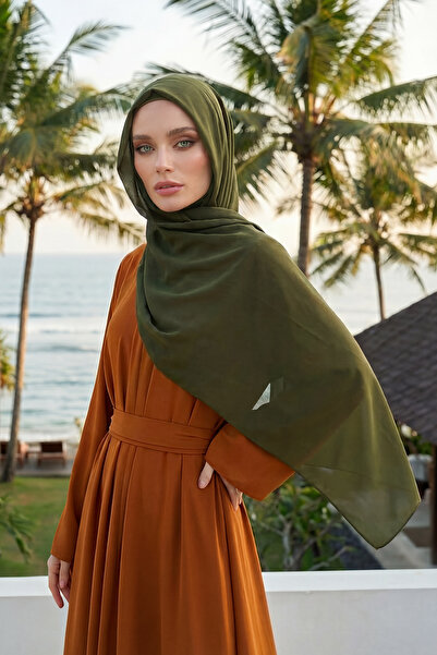 Aisha's Design Практичний шифонний шарф з капюшоном, хакі зелений, PS-46