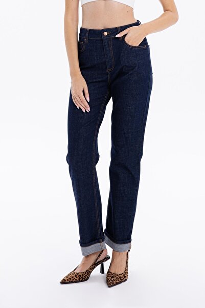 GMG FIRENZE Γυναικείο τζιν παντελόνι με ψηλή μέση, ίσιο κούφωμα