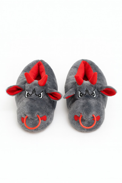 Wordex Animal B20 Bull Model Winter Women's Men's Slippers Indoor Silent Sole...
