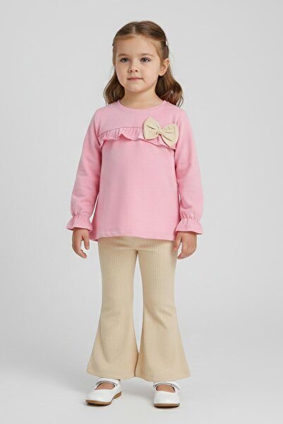 NEWKİDS Сезонна компактна пудра за момичета с панделка и набрани ръкави