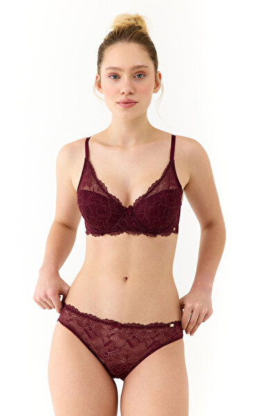 Amarelle Roma Burgundy Lace Unpadded Bra