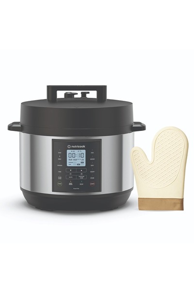 Nutricook قدر ضغط كهربائي سعة 9.5 لتر مع قفاز سيليكون منسوج