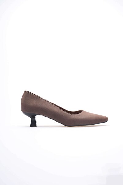 marchéo حذاء ألينا نسائي بكعب من الجلد السويدي البني المر